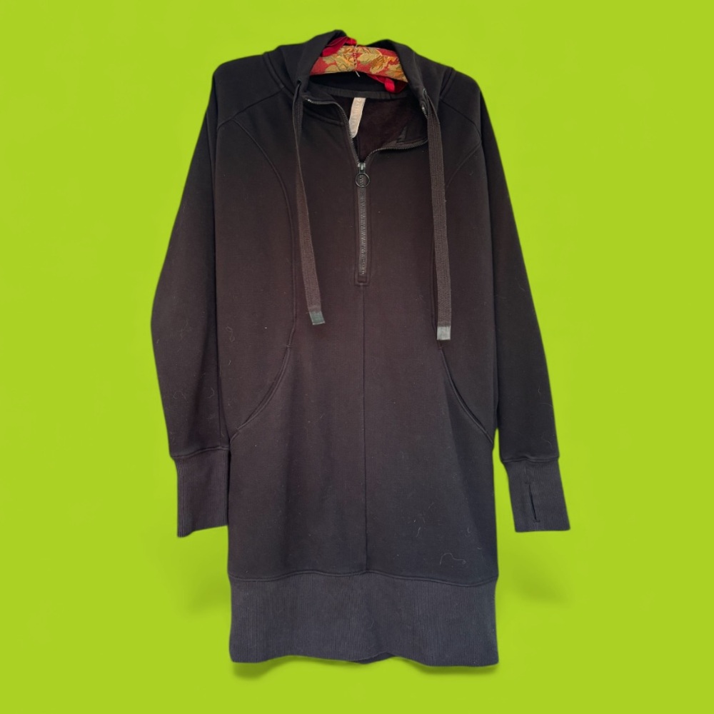 Athleta cozy karma Blk sweatshirt dress Sz XS